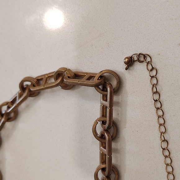 Link Necklace Gold Plated Chain 17" With Extender - Picture 4 of 7